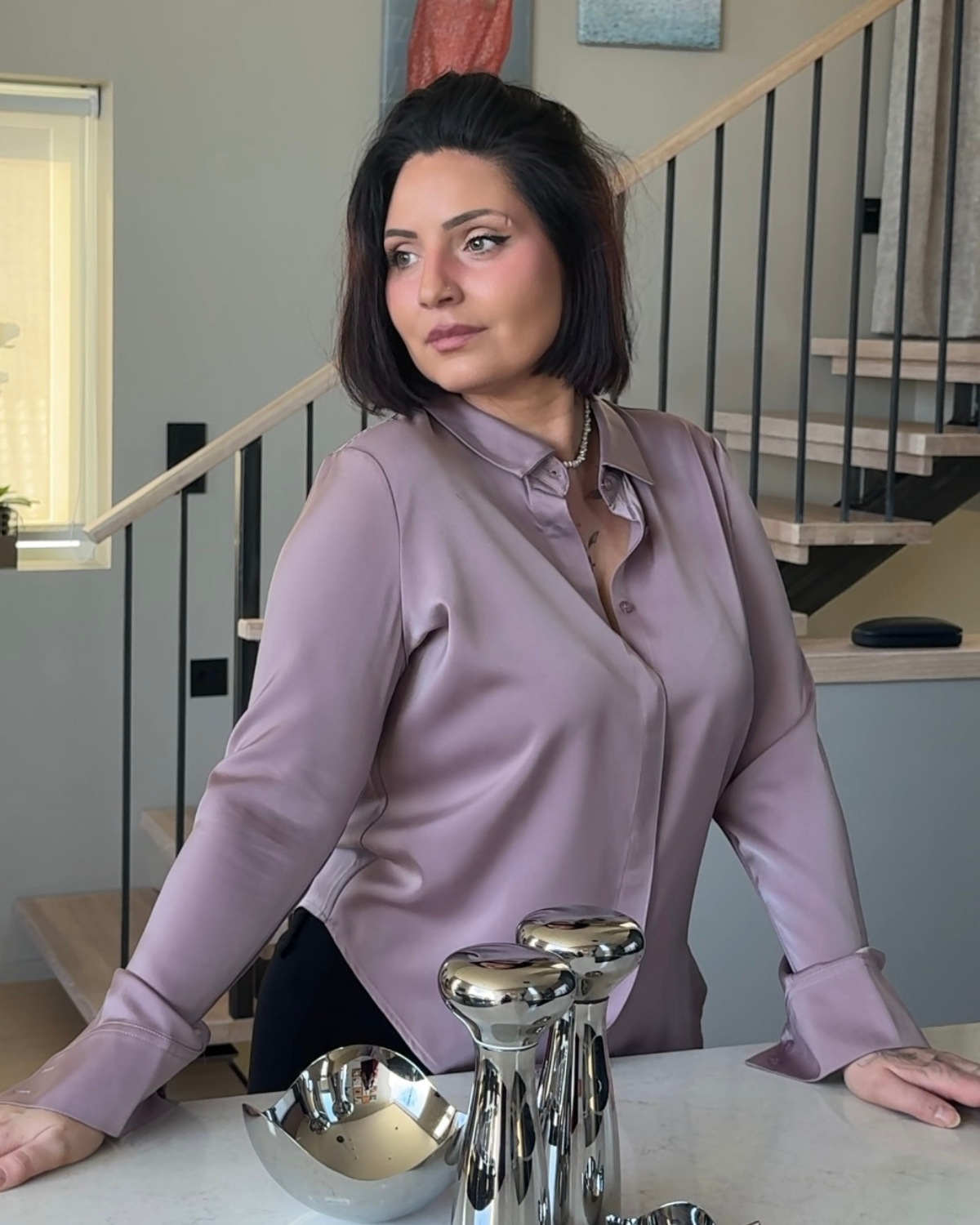 Tykk silkeskjorte – Lina
